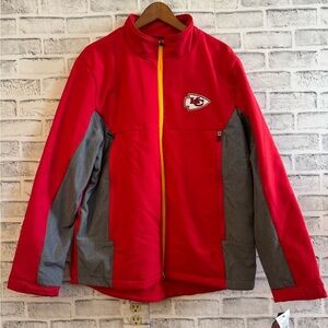 NWT! Men’s Kansas City Chiefs red full zip fleece lined jacket Size Large